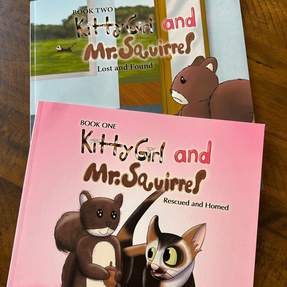 Original story and illustrations kids book set - Kitty Girl and Mr. Squirrel